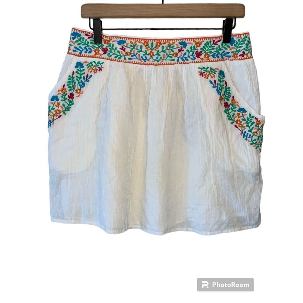 EMBROIDERY EMBELLISHED SKIRT FROM SPAGGIA DOLCE, SZ XL, ELASTIC BACK WAIST
